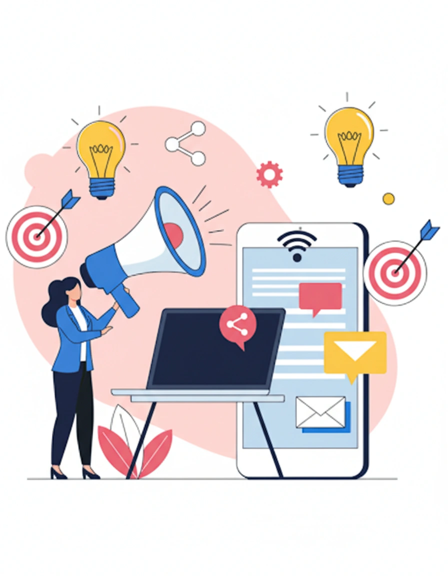 Social media marketing illustration