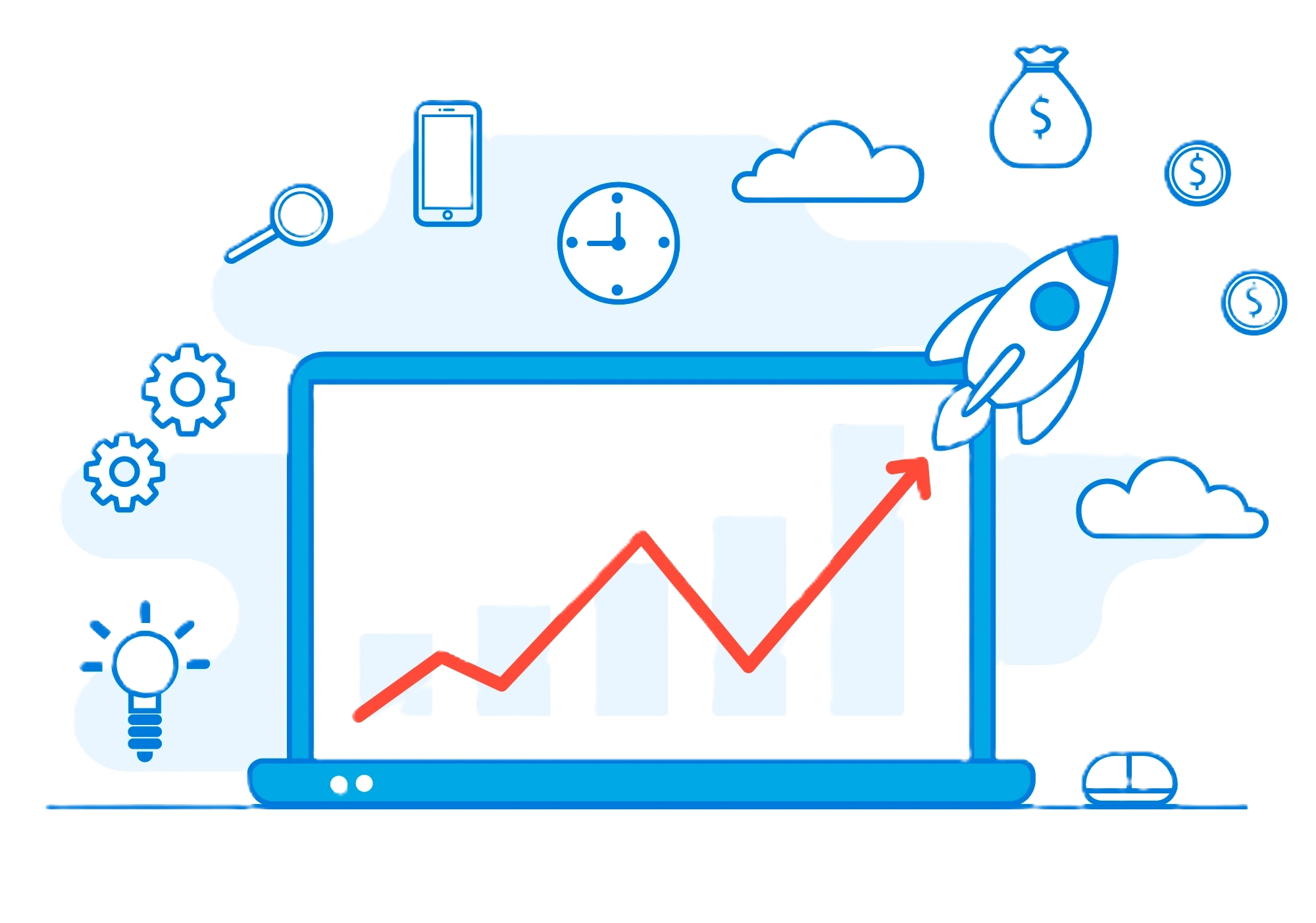 Paid advertising growth illustration